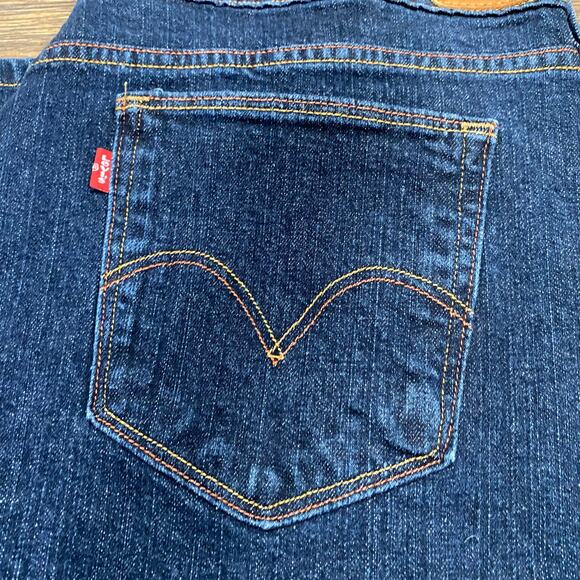 Levi’s 515 Boot Cut Jeans Size 16S Dark Wash Denim Leather 2 Horse Patch - Picture 6 of 10